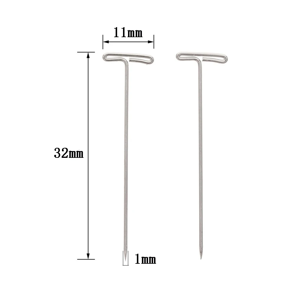 Metal 32mm T Pins For Modelling Macrame Wigs Sewing Craft T-pins 500pcs/lot Metal 32mm T Pins For Modelling Macrame Wigs Sewing Craft T-pins 500pcs/lot