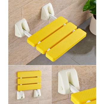 

Bathroom Folding Wall Shower Seat Wall Mounted Relaxation Shower Spa Bench Saving Space Bathroom Safety Chair
