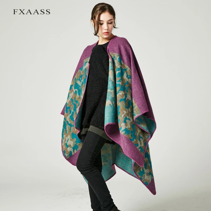 FXAASS, новинка, осень/зима, шаль, одеяло, пончо, женский шарф для леди, камуфляж, кашемир, шарфы, теплый, Пашмина, опт, накидка