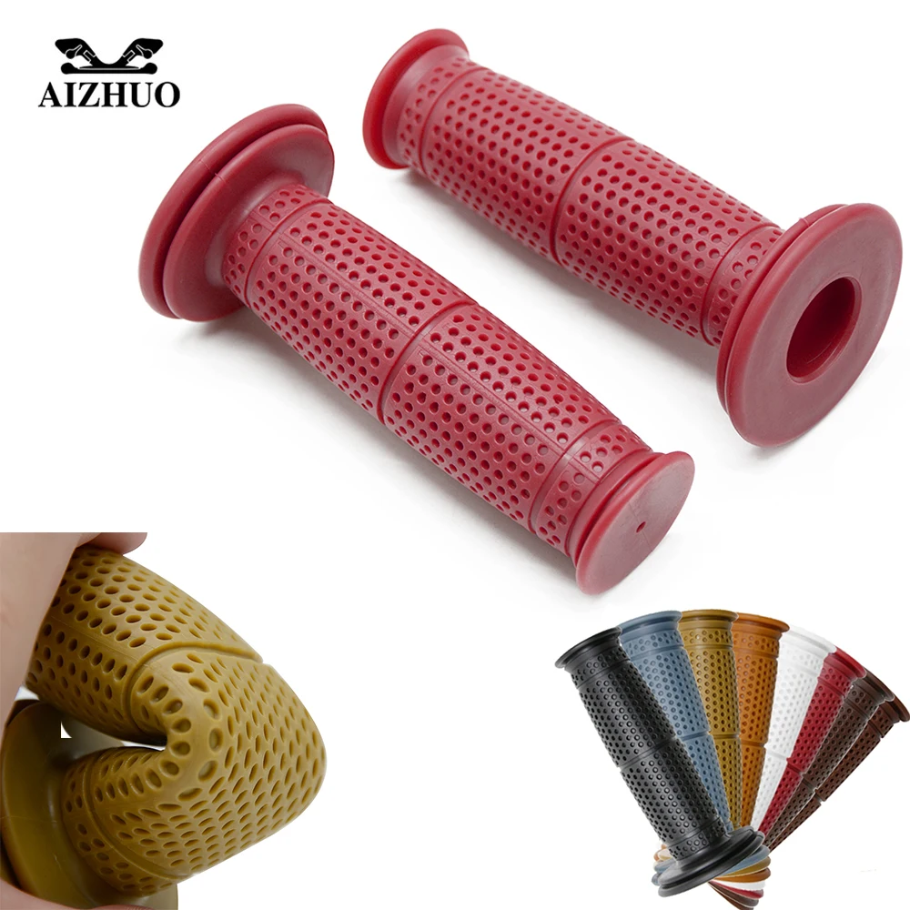 Super Soft Vintage Cafe Racer Universal Handle Bar 7/8" Motorcycle Handle Grips Rubber handlebar Free Shipping