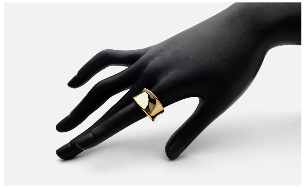 Кольца VAROLE с гладкой поверхностью, простой дизайн, Золотое кольцо средней длины, кольца на кастет для женщин, ювелирные изделия, женские кольца Anillos Mujer Anel
