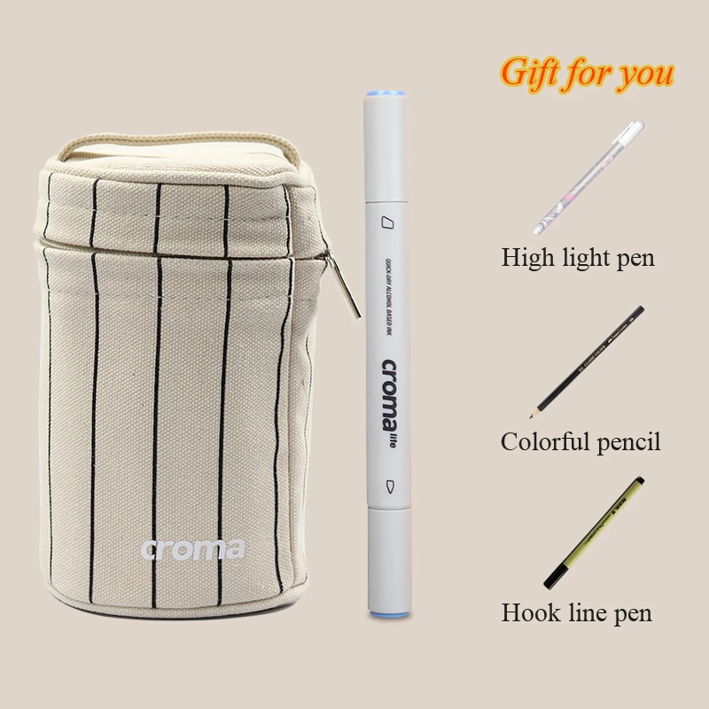 Croma Art Markers Pen Set 24 36 48 60 72 216colors Sketch Marker Dual Head Drawing Art Brush Pens Oily Alcohol Based With 4 Gift Marker Pens Aliexpress