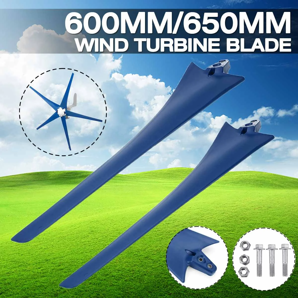 

600mm/650mm Wind Turbines Blades Nylon Fiber Windmill Accessories Power Energy Generator Blades Replacement