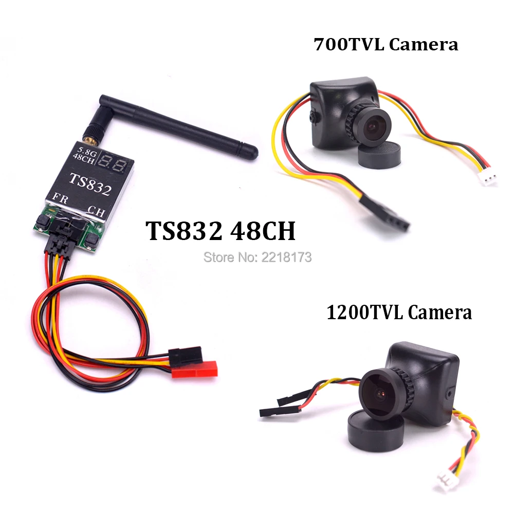

TS832 FPV 5.8G 48CH 600mW 7-16V Wireless AV Transmitter & 700TVL / 1200TV Camera for floss 210 215mm Nova 235mm Quadcopter