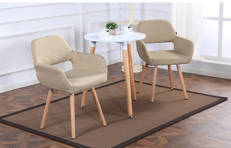 Кафе стулья кафе мебель из твердой древесины+ хлопок кофейный стул из ткани обеденный стул шезлонг минималистическое современное кресло 41*33*80 см