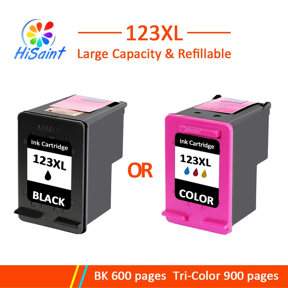 

Hisaint 123 Ink Cartridges Refilled Replacement for HP 123 123xl for Deskjet 1110 2130 2132 2133 3630 3632 3638 3830 4520 IP123