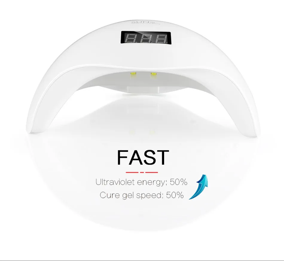 SUN5 Plus 48W Dual UV LED Nail Lamp Nail Dryer Gel Polish Curing Light with Bottom 30s/60s Timer LCD display