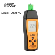 SMART SENSOR Digital AS857A Thermocouple Thermometer Single Channel Temperature Meter For K-type LCD Poratable Tester 2018 dual channel digital thermometer temperature logger tester usb interface 1000 sets data kjtersn thermocouple mastech ms6514