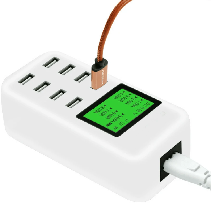 USB мульти зарядное устройство s, 8 портов USB зарядное устройство адаптер, мульти порт USB зарядное устройство порт с QI Проводная прокладка и умная IC технология - Цвет: white