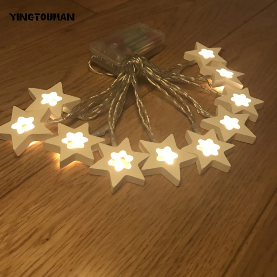 Yingtouman Little Star 2 м 10 светодиодный Гирлянды светодиодные светлый праздник строка Освещение Рождество огни вечерние наружной отделки