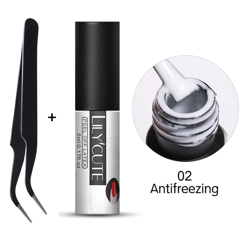 

LILYCUTE 5ml Peel Off Nail Latex Multi Function White Odorless Antifreezing Nail Art Care Protector Tools For Nail Art Stamping