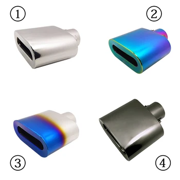 

Car Auto Round Exhaust Muffler Tip Stainless Steel Pipe Chrome Trim Modified Car Rear Tail Throat Liner Exhause Car Styling