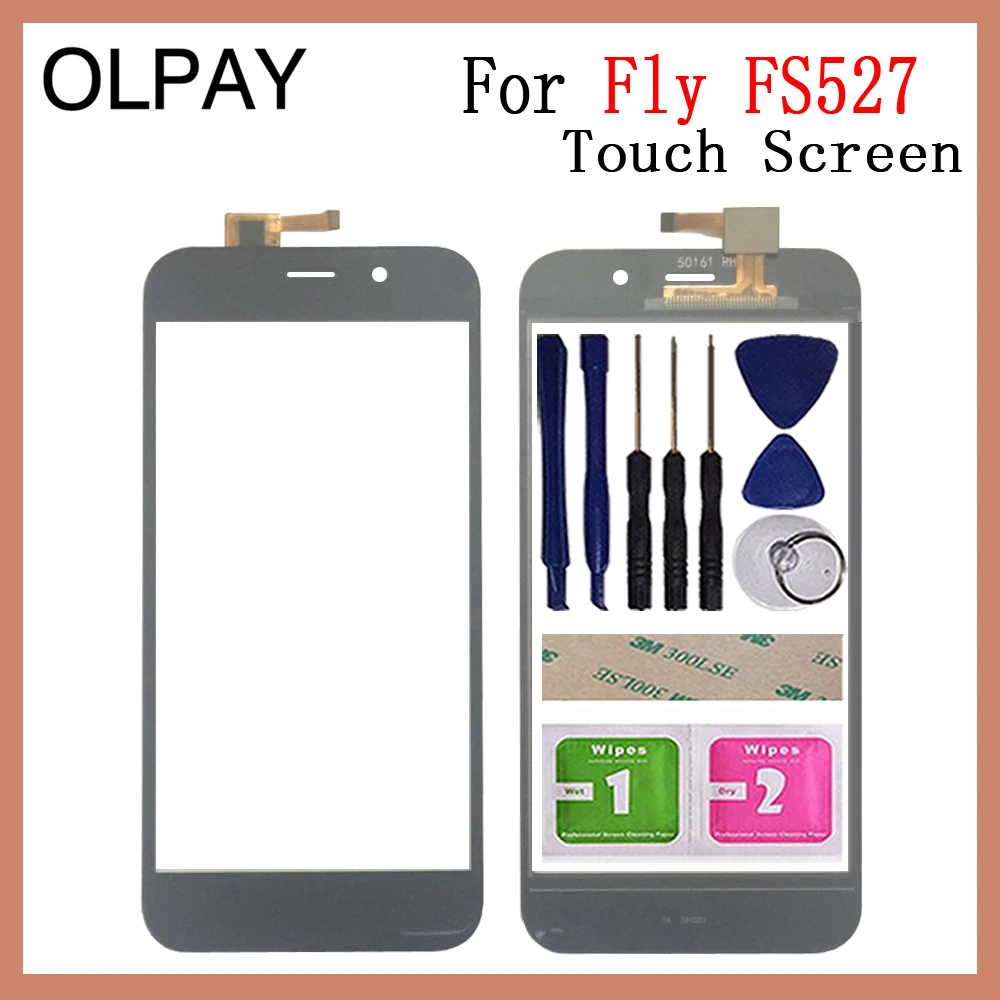

OLPAY 5.0'' Mobile Phone For Fly FS527 Nimbus 17 Touch Screen Glass Digitizer Panel Lens Sensor Tools Free Adhesive + Wipes