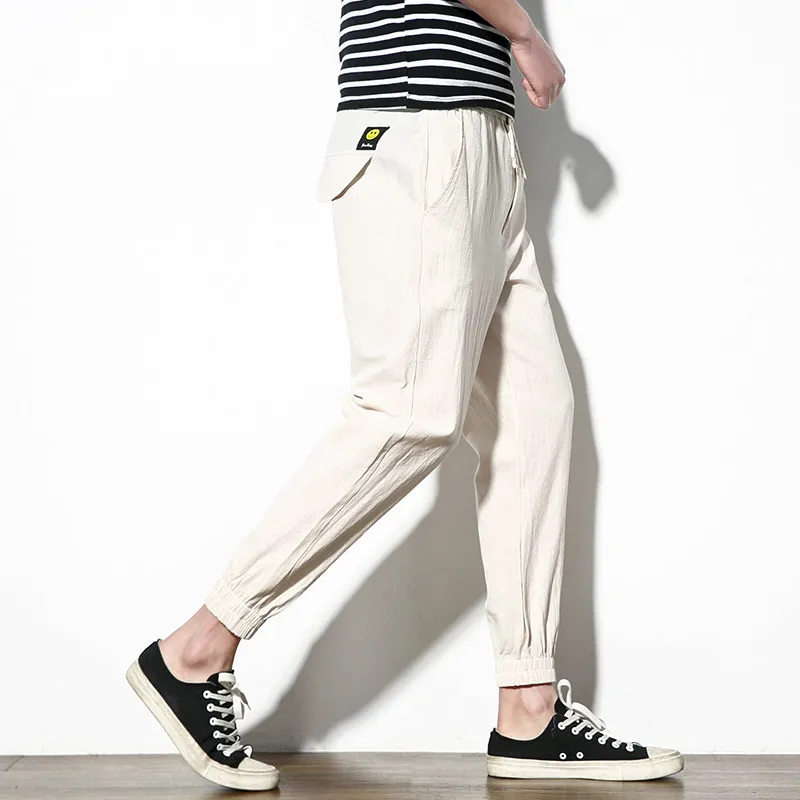 Весенние новые мужские брюки больших размеров из хлопка чистого цвета с номером девять очков для отдыха money K520 P45