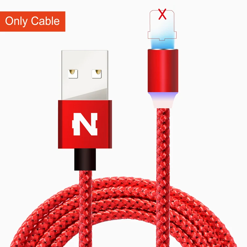 Магнитный usb-кабель NOHON для iPhone, адаптер Micro type-C, быстрая зарядка для iOS, Xiaomi, Android, 3 в 1, магнитное usb-зарядное устройство - Цвет: Red Cable No Plug