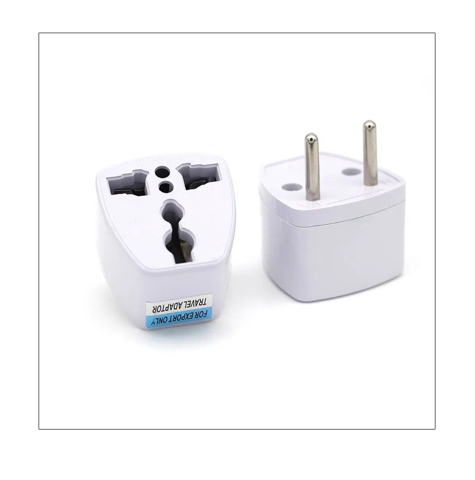 Universal EU Plug Europe Travel Wall Power Charger Outlet Adapter Converter 2 Round Socket Input Pin Plug Adapter Connector (8)