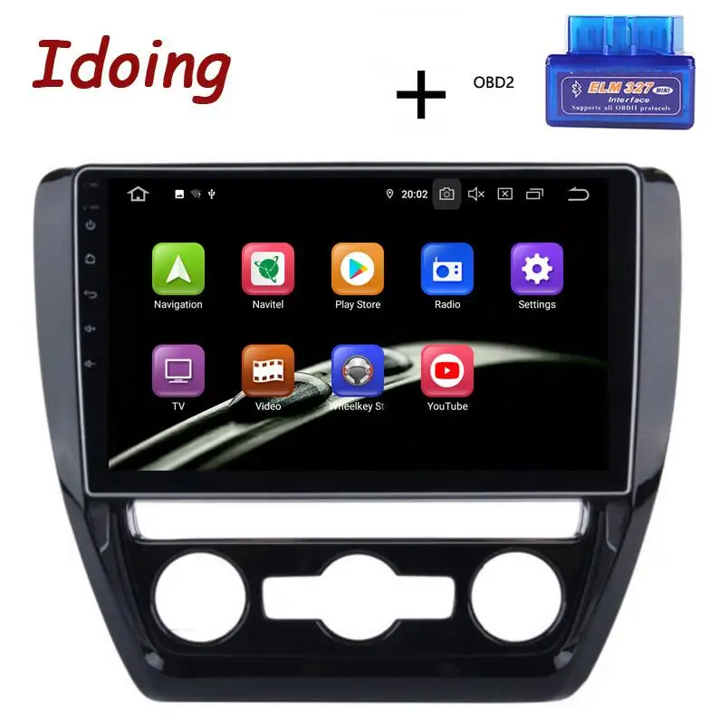 IDO " 2.5D ips Car Android 9,0 радио мультимедиа плеер для VWJetta 2011- PX5, Octa Core, 4 Гб+ 64G gps навигации TDA 7850 - Цвет: Standard with OBD