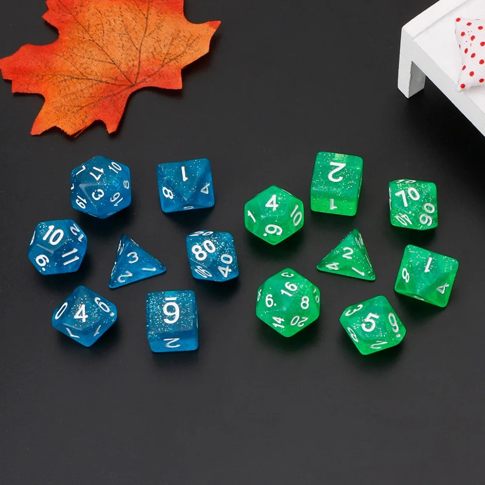 Мерцание многогранные Dice для Dragon Pathfinder D20 D12 2xD10 D8 D6 D4 7 шт./компл. A28