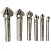 Fixmee 6pcs 3 flute 90 degree HSS Chamfer Cutter Chamfering Drilling Mill Drill Set Milling Cutting Tool Set ► Photo 1/3