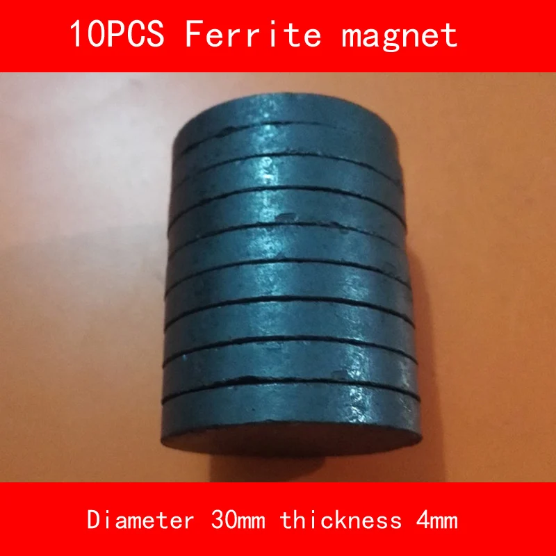 10 шт. диаметр 30 мм толщиной 4 мм Рабочая температура от-40 до + 220 по Цельсию круговой черный постоянных ферритовых магнит