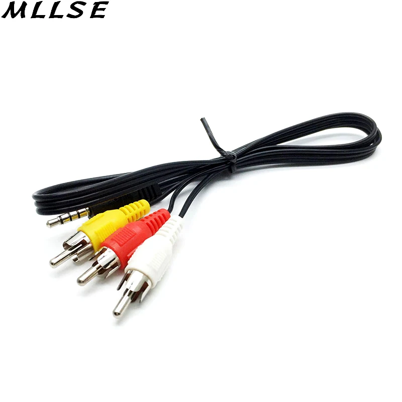 

3.5mm Male to 3 RCA Audio Video AV Cable Cord Adapter Converter Connector Component Cable Lead For HDTV