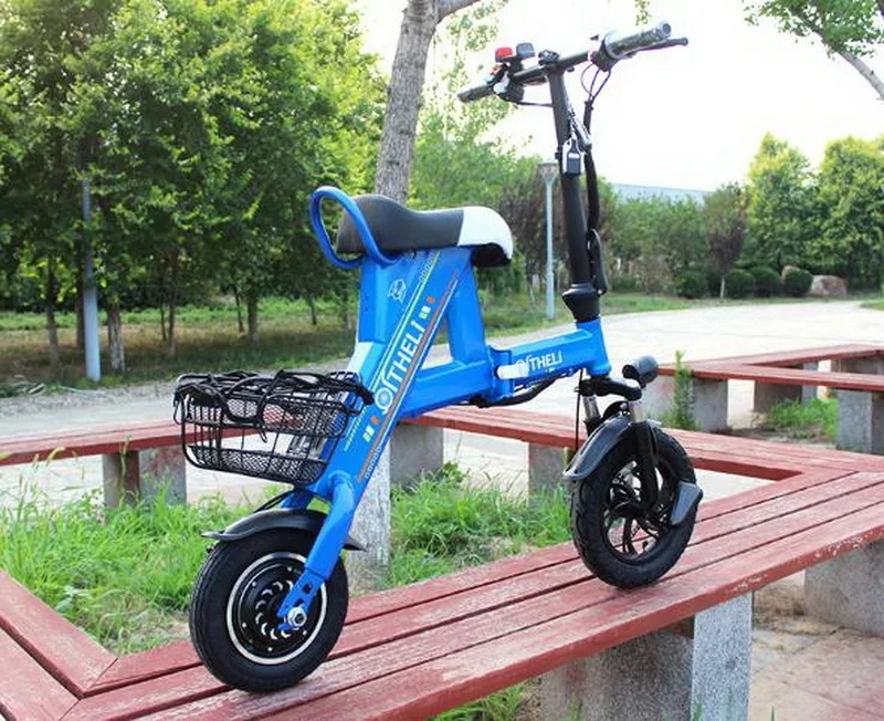 Excellent Venividivici Super light Mini-electric bike with Basket folding female small electric car lithium battery adult scooter 34