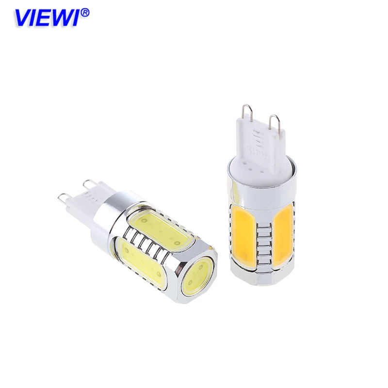 

Viewi 2X g9 led 220v 110v Ac Dc 12 volt bulb light 7.5W high quality aluminum mini lights 12v COB candle Chandelier Crystal lamp