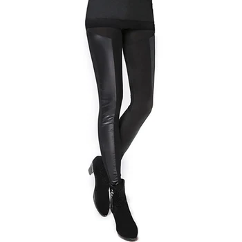 

New New Arrival Women's Sexy Faux Leather Patchwork Stretchy Leggings Party Club Skinny Pants
