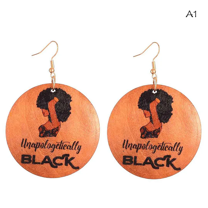 Unapologetically black wood earrings