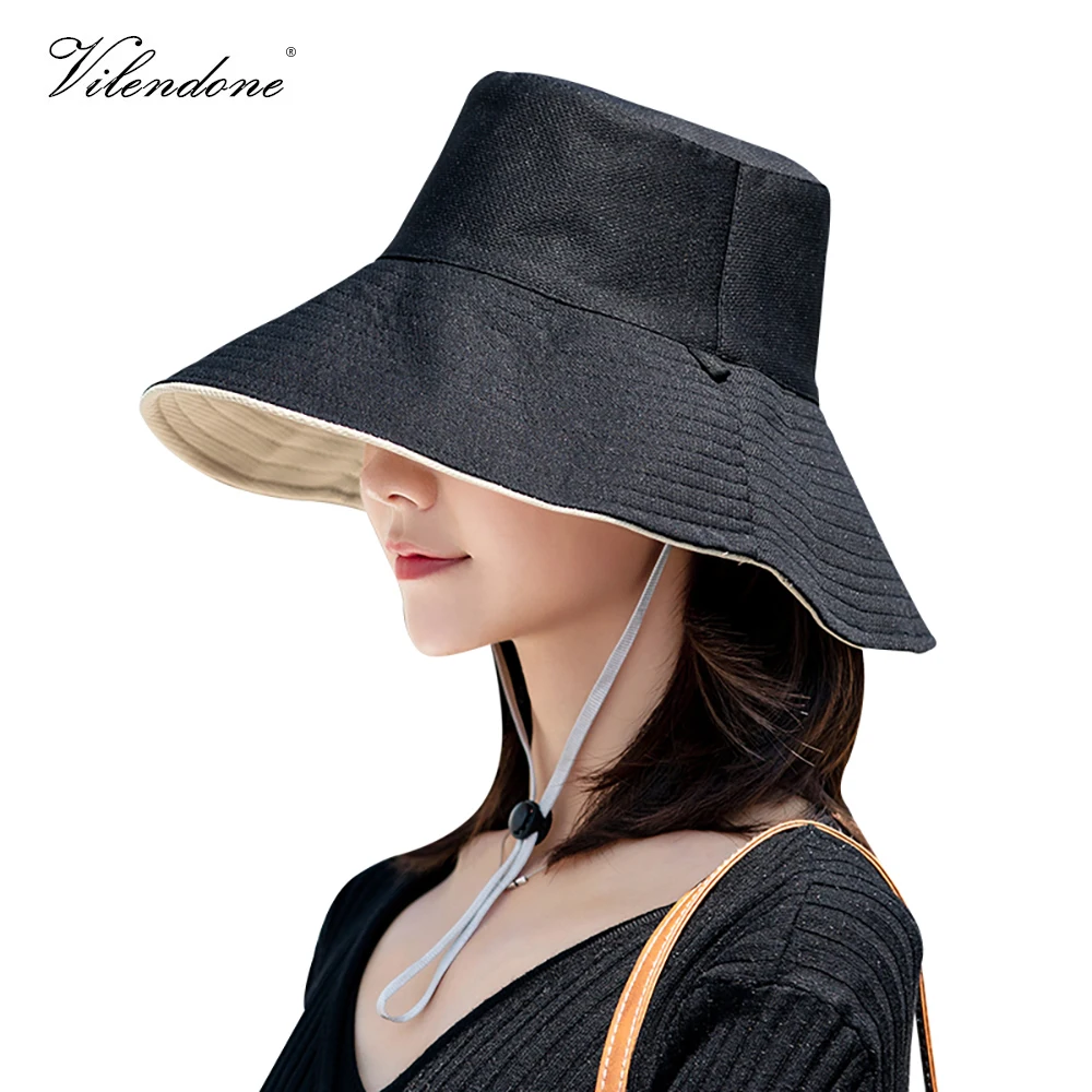 

New 2019 Wide Brim Bucket Hat Women Summer Sun Cap Fishing Hat Men Outdoor Fisherman Caps Wind Rope Gorro Pescador Mujer O4MZ402