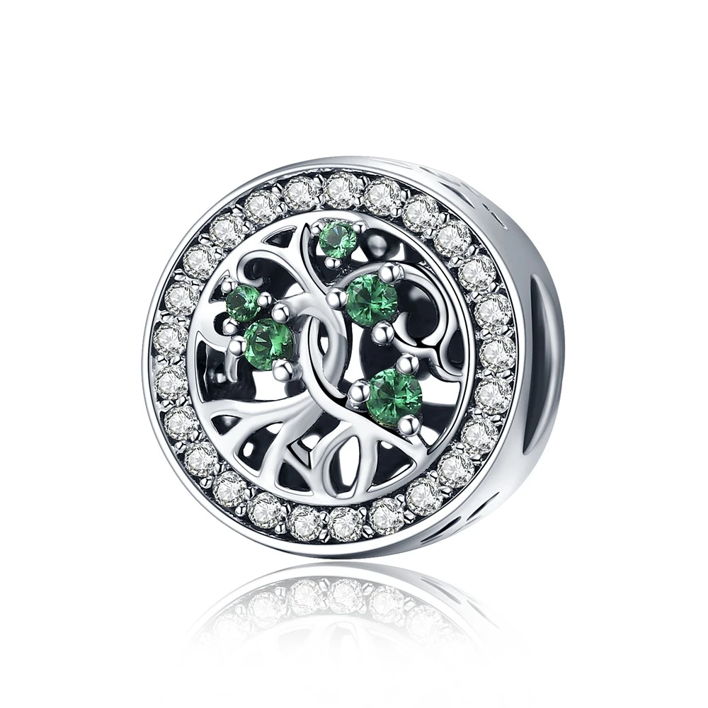 Оригинальные бусины шармы в виде семейного дерева|authentic 925 sterling silver|tree of life beadsilver