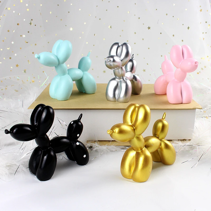 Resin Balloon Cute Puppy Dog Small Animal Craft Sculpture Cake Baking Home Decor