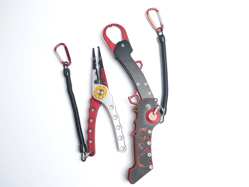 Equipamento de Pesca com Teste Padrão do Dragão Alicates de Pesca de Alumínio Conjunto de Ferramentas de Pesca Conjunto Apertos Lábio Punho 11 Com Teste Padrão Do Dragão Punho Alicates