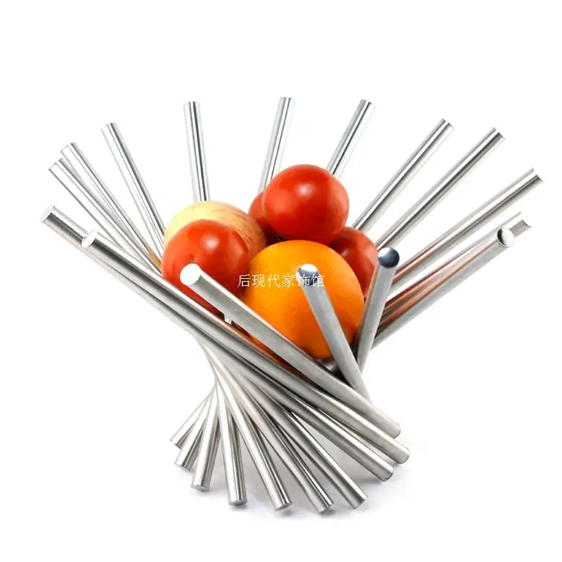 

Free Shipping Stainless steel fruit plate fashion rotating fashion fruit basket personalized da vinci fruit bowl