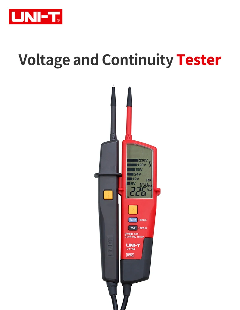 UNI-T UT18A/UT18B/UT18C/UT18D тестер напряжения и непрерывности; водонепроницаемый карандаш, УЗО тест/обнаружение полярности