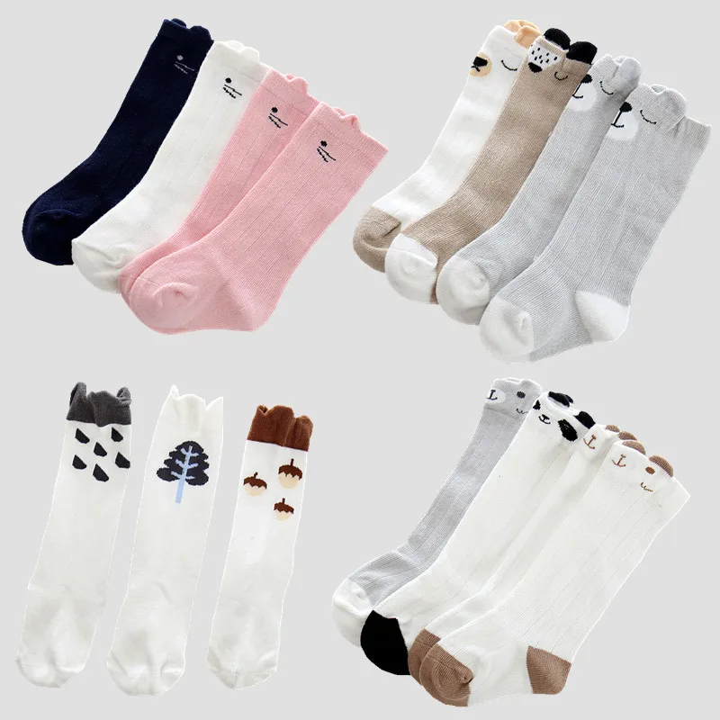 

Unisex Lovely Cute Cartoon Kids baby Socks Knee High Long Tube Girl Boy Baby Toddler Socks animal infant Soft Cotton socks 0-3 Y
