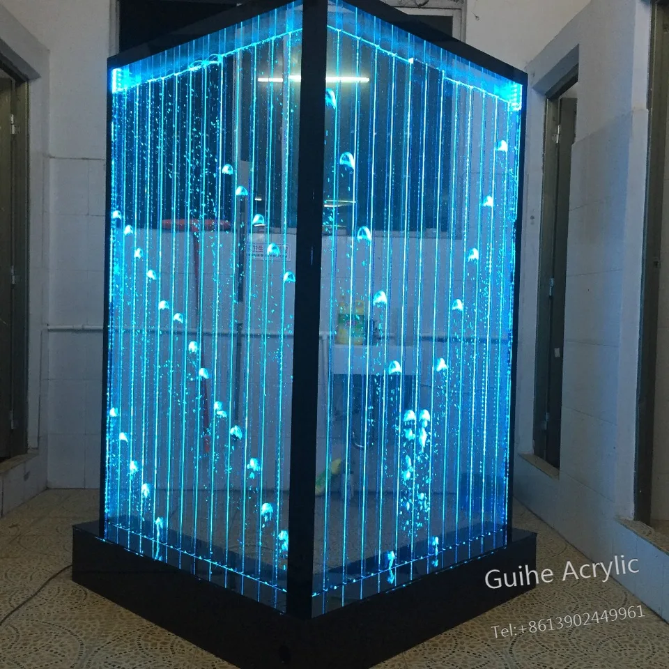 Waterfall Style Led Wall Screen 90 Degree Splicing Bubble Wall Water Panel For Fish Tank Screens Room Dividers Aliexpress