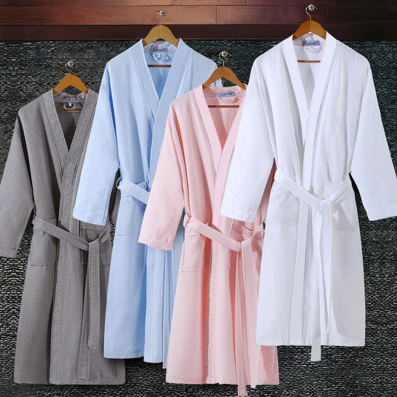 Распродажа летнее кимоно для влюбленных сексуальный Вафельный Халат мужской - Фото №1