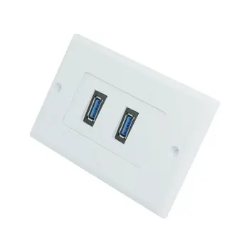 

Dual Ports USB 3.0 Data Charger Wall Face Plate Panel Dock Station 118mm 120mm Rectangle Type TL-045