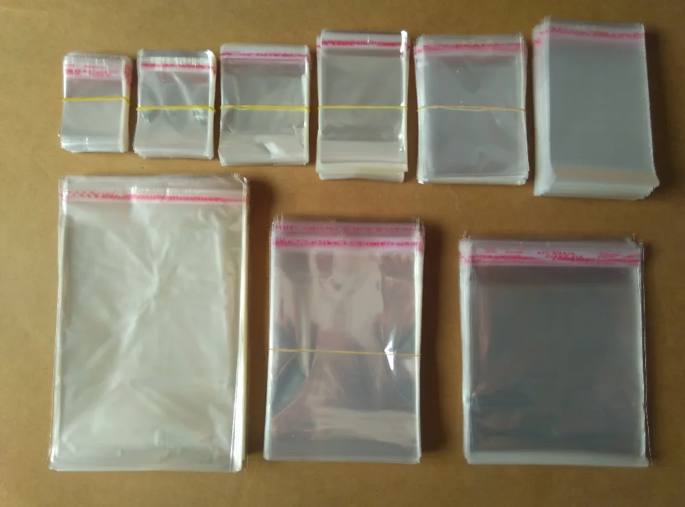 100-12 x 6 cm Clear Cello Plastic Display Peel Seal Beads Bag