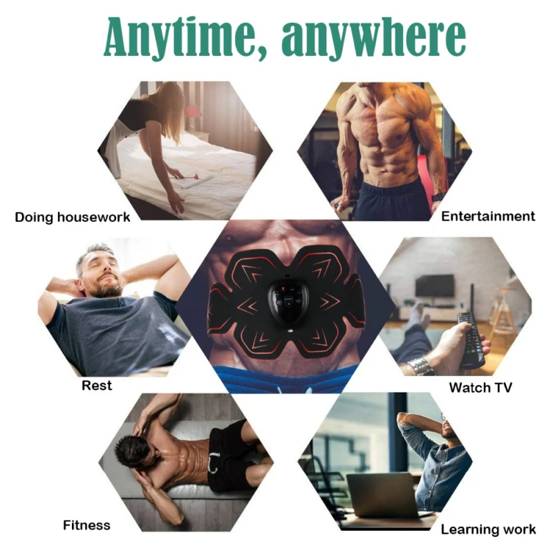 Slimming Fat Burning Exercise Electric Muscle Training Gym Smart Fitness Muscle Stimulator Abdominal Tool Muscle Stimulator-3