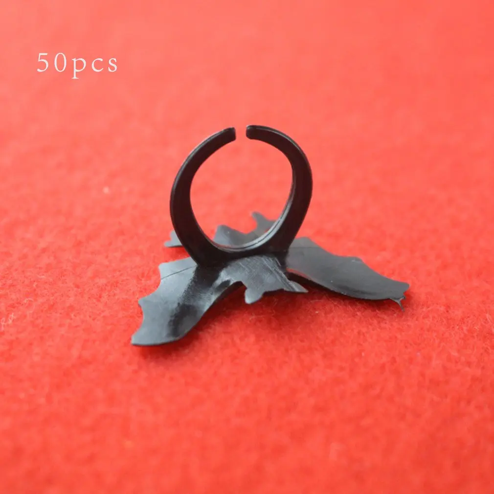

50pcs Halloween Fake Bat Ring Prank Jokes Toy Simulated Bat Ring Halloween April Fool's Day Accessories