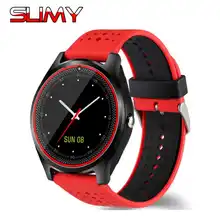 Viscoso Relógio Passometer V9 Inteligente com Tela Sensível Ao Toque Câmera Suporte SIM TF Cartão Bluetooth Smartwatch para Android IOS PK V8 Y1 DZ09