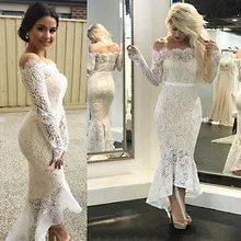 Vestidos женские кружевные вечерние платья макси с открытыми плечами, вечерние платья с длинным рукавом, женские облегающие вечерние платья