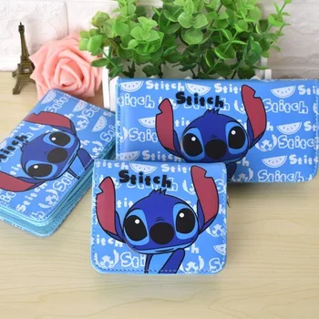 

Cute Lilo Stitch Wallet Lady Purses Handbags Women Wallets PU Leather Money Coin Purse Cards ID Holder Cartoon 3D Mirror