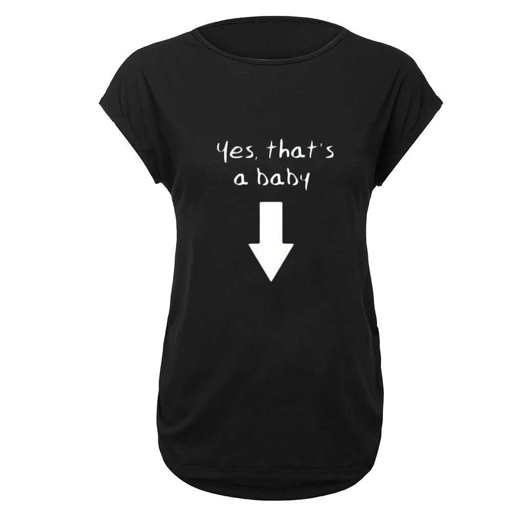 

Maternity Cute Funny Pattern Print Short Sleeve Casual T-shirt Pregnant Tops