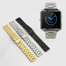 Edelstahl Link Armband Uhr Bands Strap mit Werkzeug für Fitbit Blaze Aktivität Tracker SmartWatch Band