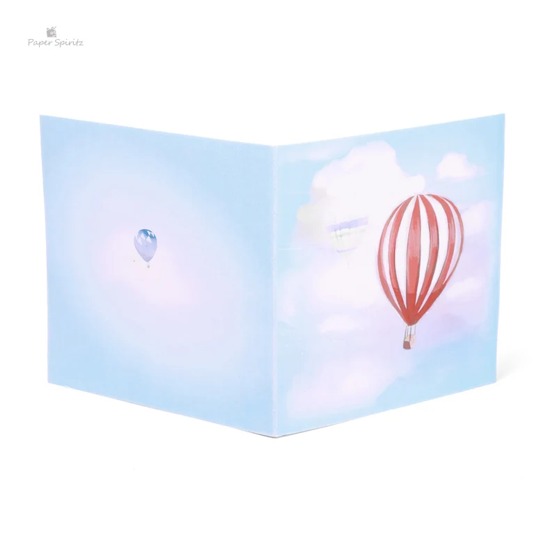  PAPER SPIRITZ hot air balloon laser cut 3D paper pop up card with blank envelope invitations greeti - 32891641121