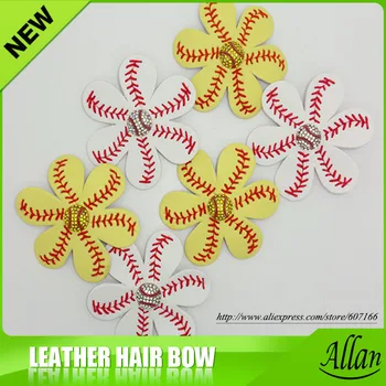 

Red & White Red& Yellow Real Baseball /Softball Hairbow