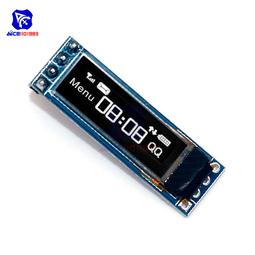 4 контактный модуль органического светодиода SSD1306 96x16 0 69 дюйма 3 5 В плата IIC для